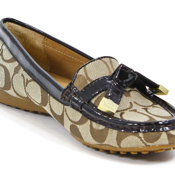 Coach Frida Signature Jacquard Patent Flat Loafer - Picture 1 of 10